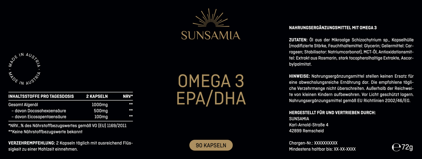 Omega 3 Vegan EPA/DHA