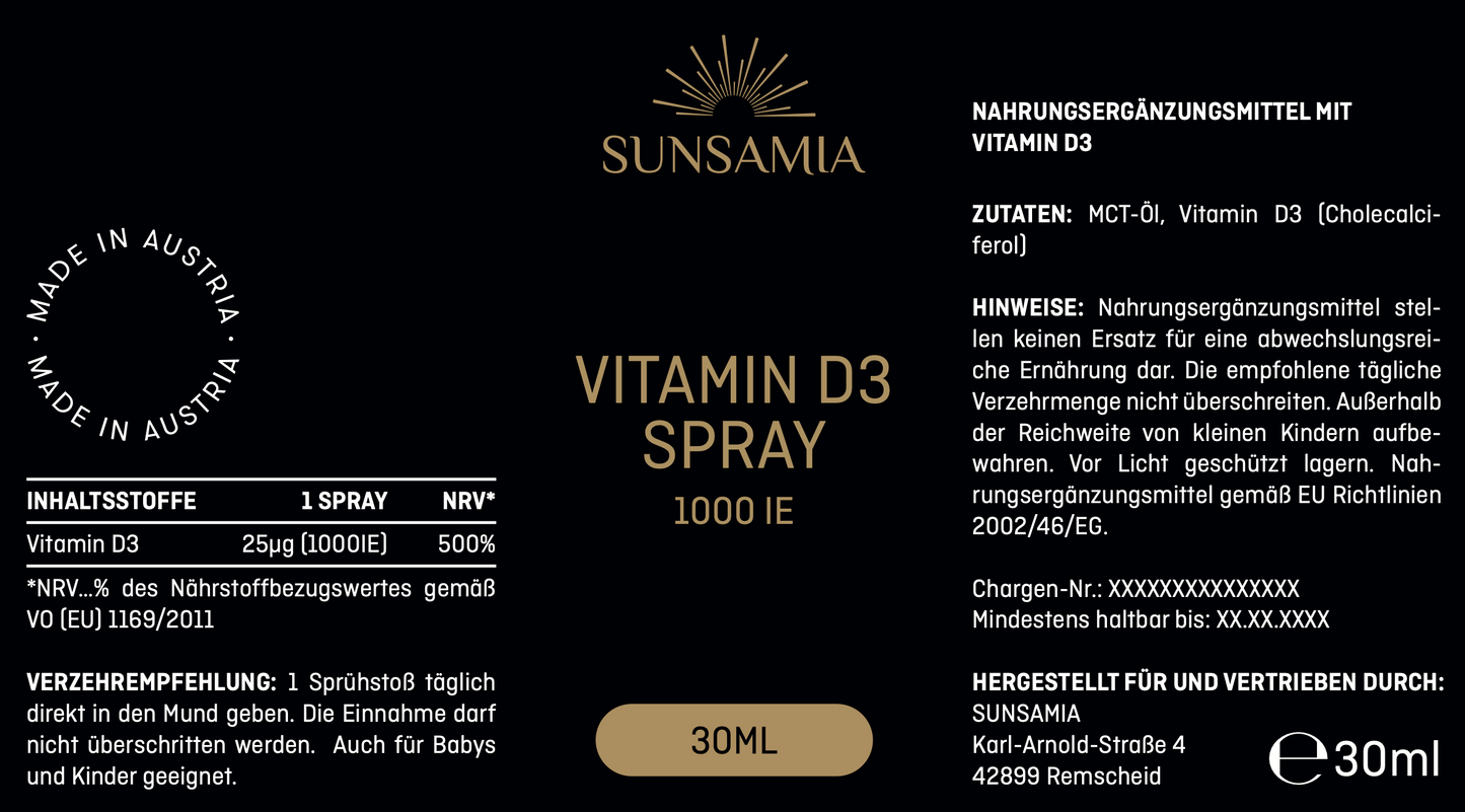 Vitamin D3 Spray - 1000IE