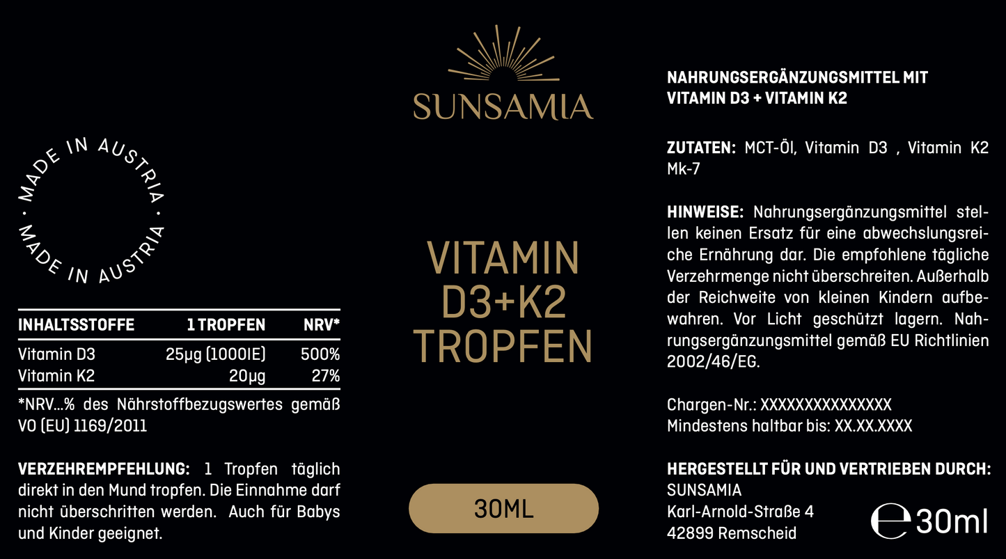 Vitamin D3 + K2 1000IE